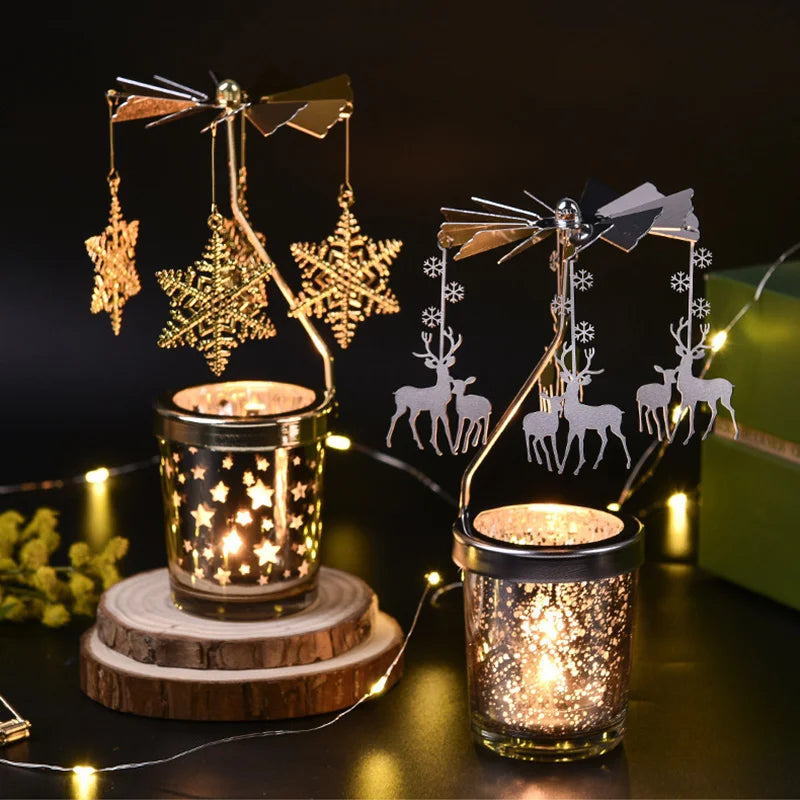 CAROUSEL Rotating Candle Stick Holder